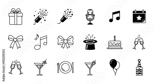 brithday icons set