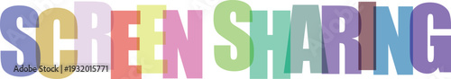 Multicolored screen sharing text on with vibrant hues and bold font styles