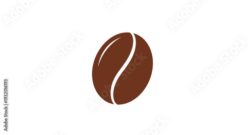 A single coffee bean icon, brown with a white stripe, set against a plain white background