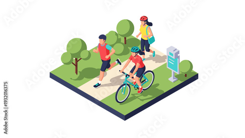 Active lifestyle in the park: isometric design of running and cycling