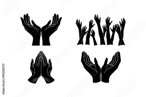 A group of black hands in different positions