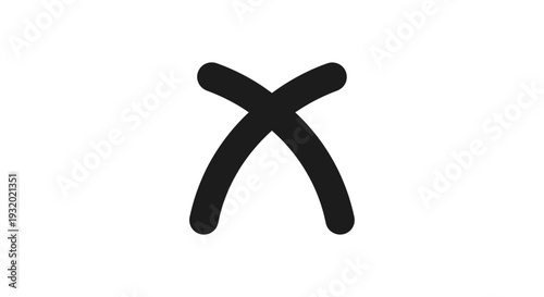 minimalist black x mark on a pure white background signifying refusal or incorrectness often used as a digital interface icon