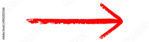 Red Brush Stroke Arrow Pointing Right – Grunge Paint Direction Sign PNG