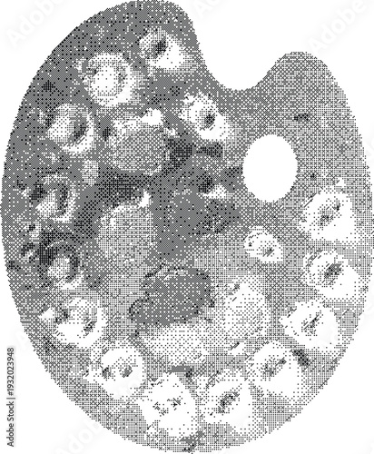 Artist Paint Palette Pixelated Retro Creative Symbol