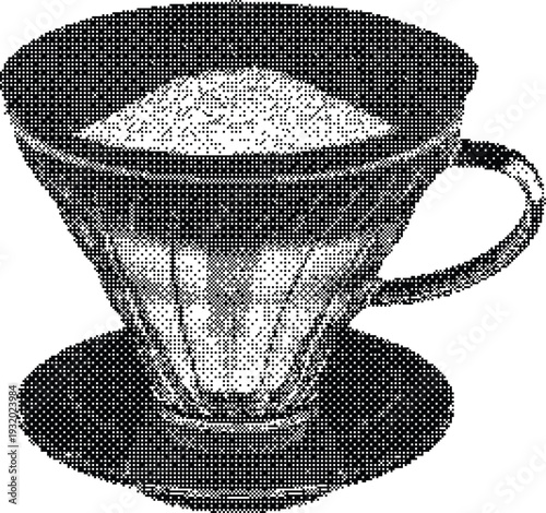Coffee filter dripper vector illustration isolated on white