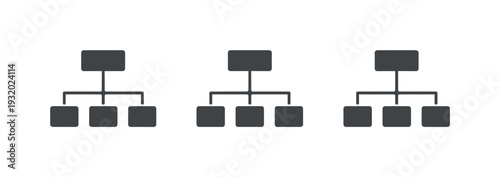 Executive structure context depicted by a hierarchy diagram icon showing stacked rectangles connected vertically as a single