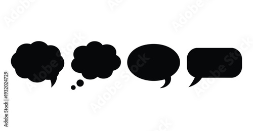Four different speech bubbles ready for.