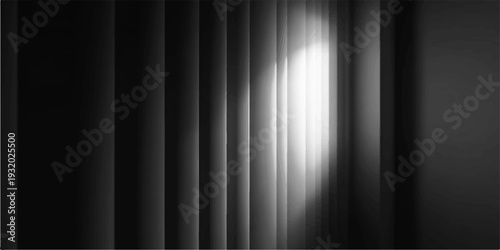 A dark metallic backdrop featuring a brushed silver texture and abstract black and white striped patterns that resemble light reflecting off a chrome curtain or polished steel plate surface