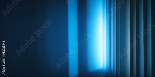 A dark blue digital wallpaper featuring a bright light design with abstract lines, glowing motion rays, and a blurred water texture creating a high-technology vector backdrop
