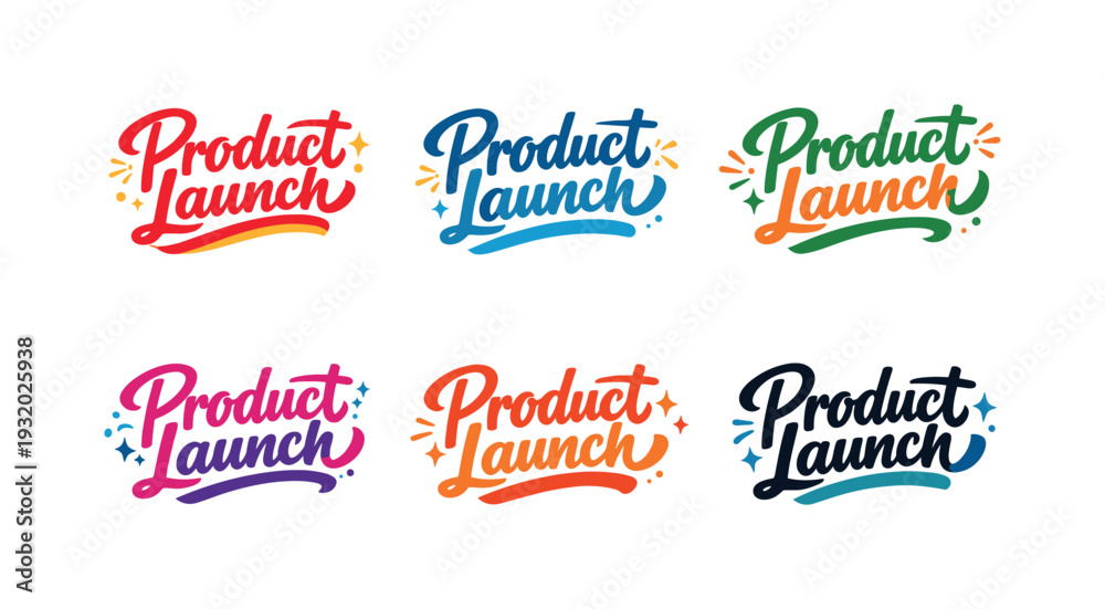 Fototapeta premium Seasonal holiday banner with promotional slogan presenting modern lettering logo set for Product Launch, business growth-focused