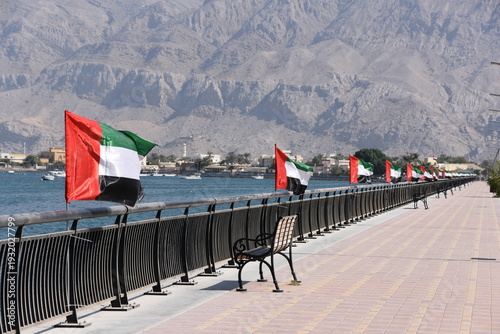 Wallpaper Mural Flag, symbol, Persian Gulf, Strait of Hormuz, Arabian Sea, Coast of the United Arab Emirates, Middle East. Torontodigital.ca