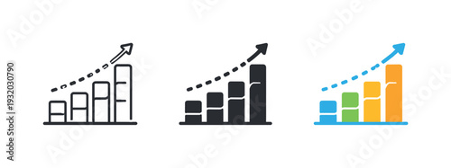 Segmented Trend Analysis. Predictive insight concept shown by an upward trend chart with segmented bars and projection line