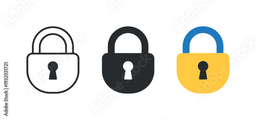 Trust assurance metaphor symbolized by a closed padlock with rounded shackle and keyhole forming a cohesive emblem, same