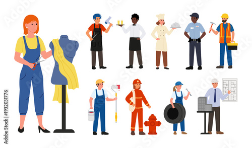 People of different professions, Workers, employees and creative professions in clothes and with attributes of his work