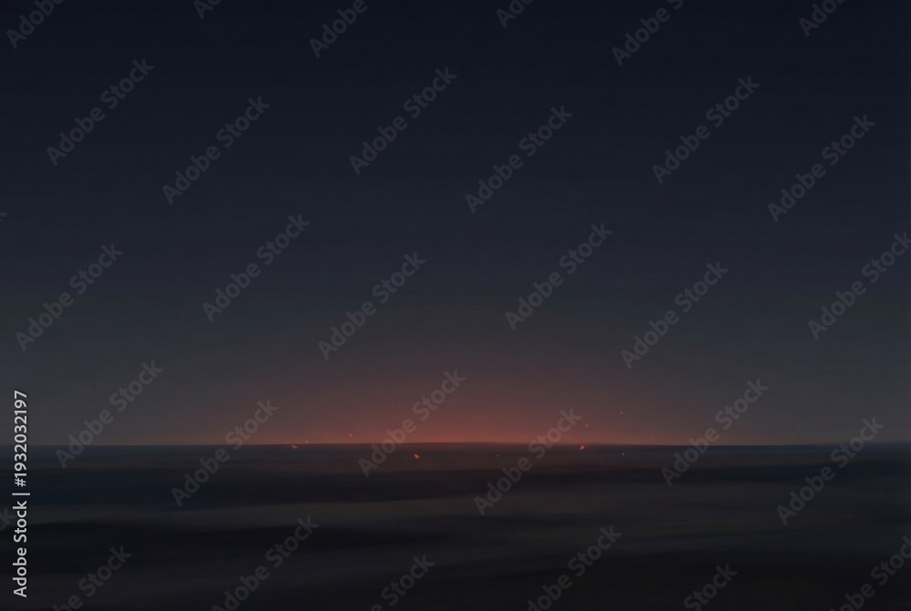 Fototapeta premium Dark horizon with subtle red glow – global uncertainty concept