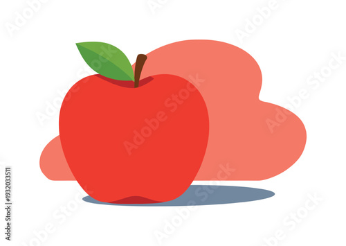 Apple silhouette withle af shown in macro inspiredcompositi on with applebodydom in antbut fully visibleoccupy ing about 40%of the