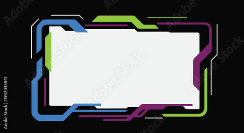Futuristic Abstract Geometric Frame Overlay for Digital Content Creation and Design Projects