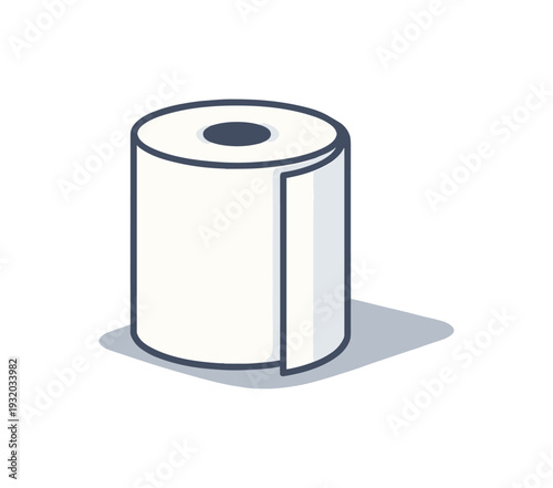 Simple illustration of a roll of toilet paper on a plain background