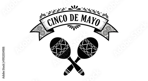 Cinco de Mayo Celebration with Maracas and Festive Banner