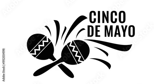 Cinco de Mayo Celebration with Maracas and Festive Elements