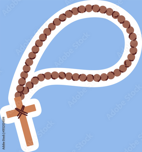 Orthodox rosary with wooden cross