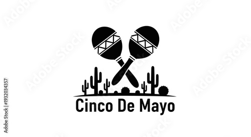 Cinco De Mayo Maracas and Cactus Icon