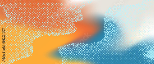 Abstract color gradient background grains orange blue yellow white noise texture backdrop banner poster cover design, vector