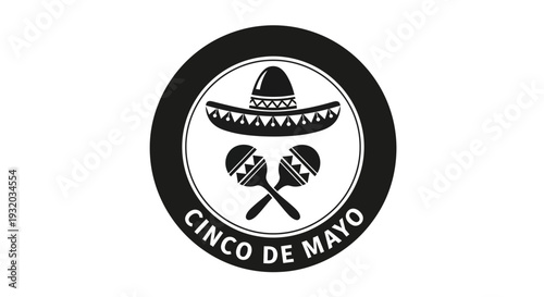 Cinco de Mayo Sombrero and Maracas Icon