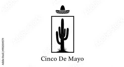 Cinco De Mayo Sombrero Cactus Silhouette Icon