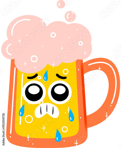 Beer Nervous Face Cartoon