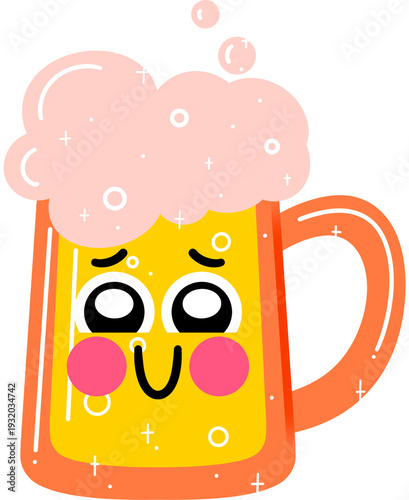 Beer Shy Face Cartoon