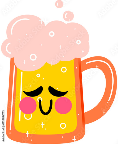 Beer Calm Face Cartoon