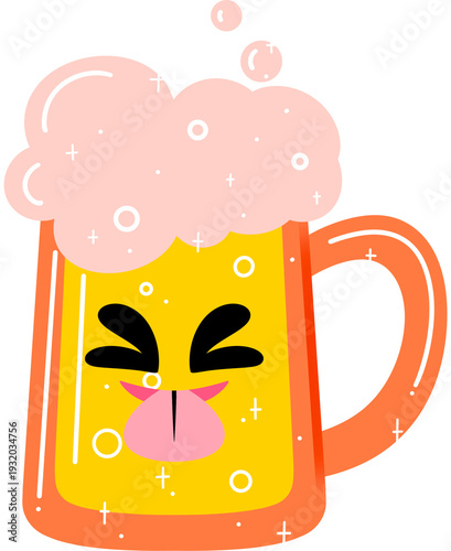 Beer Silly Face Cartoon