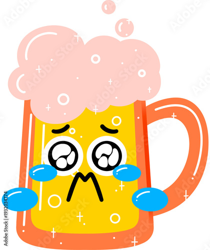 Beer Crying Face Cartoon
