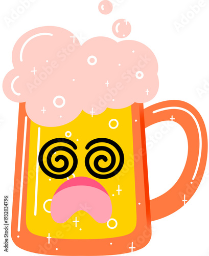Beer Dizzy Face Cartoon