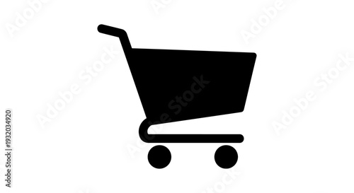 a minimalist shopping cart icon universally symbolizing e-commerce and online shopping isolated on a clean white background ideal for web design.