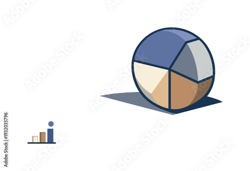 Abstract representation of a pie chart and a bar graph symbolizing data analysis and growth