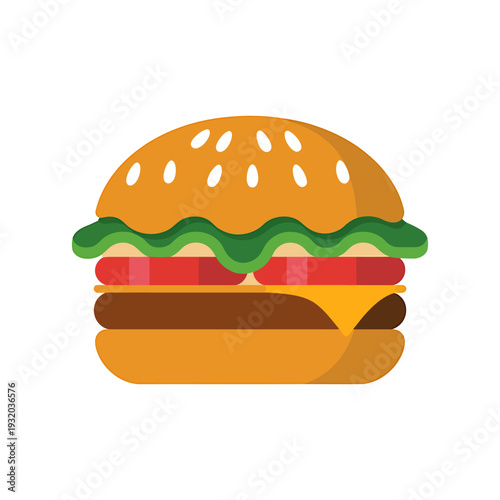 Burger color vector icon graphic isolated sketch illustration on white background.