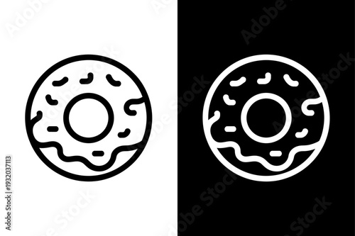 Donut vector icon graphic isolated sketch illustration on white background.