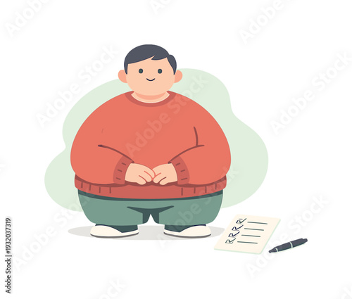 Nearby person finishes preparing a checklist, page complete, pen set aside, calm pause before action. | checklist, task planning,