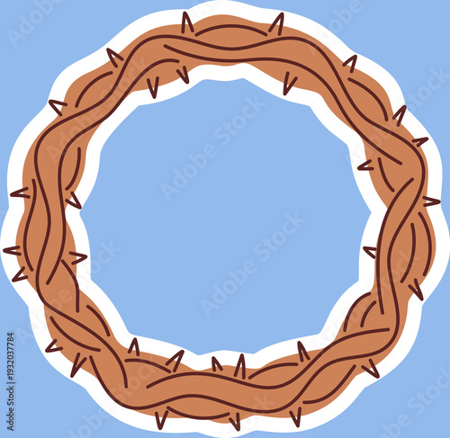 Round crown of thorns sticker