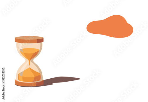 Hourglass with sand flowing, symbolizing the passage of time and urgency