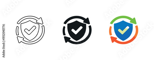 Synchronized Trio Design. Up to date outcome portrayed by a refined synchronization badge reflecting reliability, accuracy, and