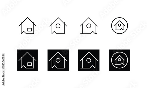 home page icon vector, building icon set, modern house icon