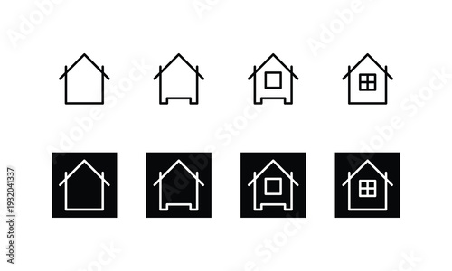 multiple house vector icon, house icon collection set