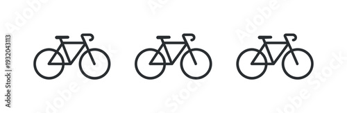 Minimalist Bike Lane Symbols. Everyday travel scene illustrated by a minimalist bike lane symbol featuring a bicycle side view