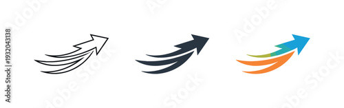 In open space context appears a mobility icon combining flowing direction cues and unconfined motion to imply unrestricted travel,