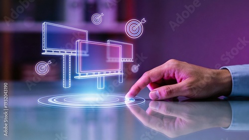 AI Creative Directors & Media Buyers - Hand Tapping Glass Screen