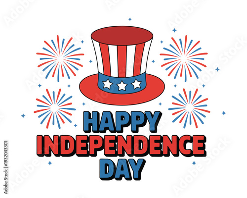 Uncle Sam hat with holiday greeting text.