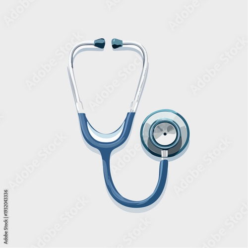Blue stethoscope on light background
